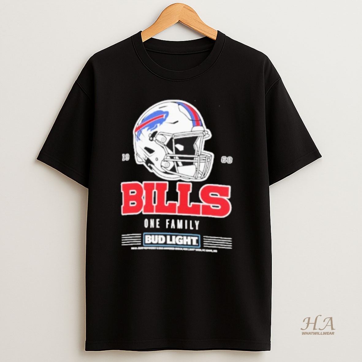 Official Bud Light X Buffalo Bills One Family Helmet T Shirt