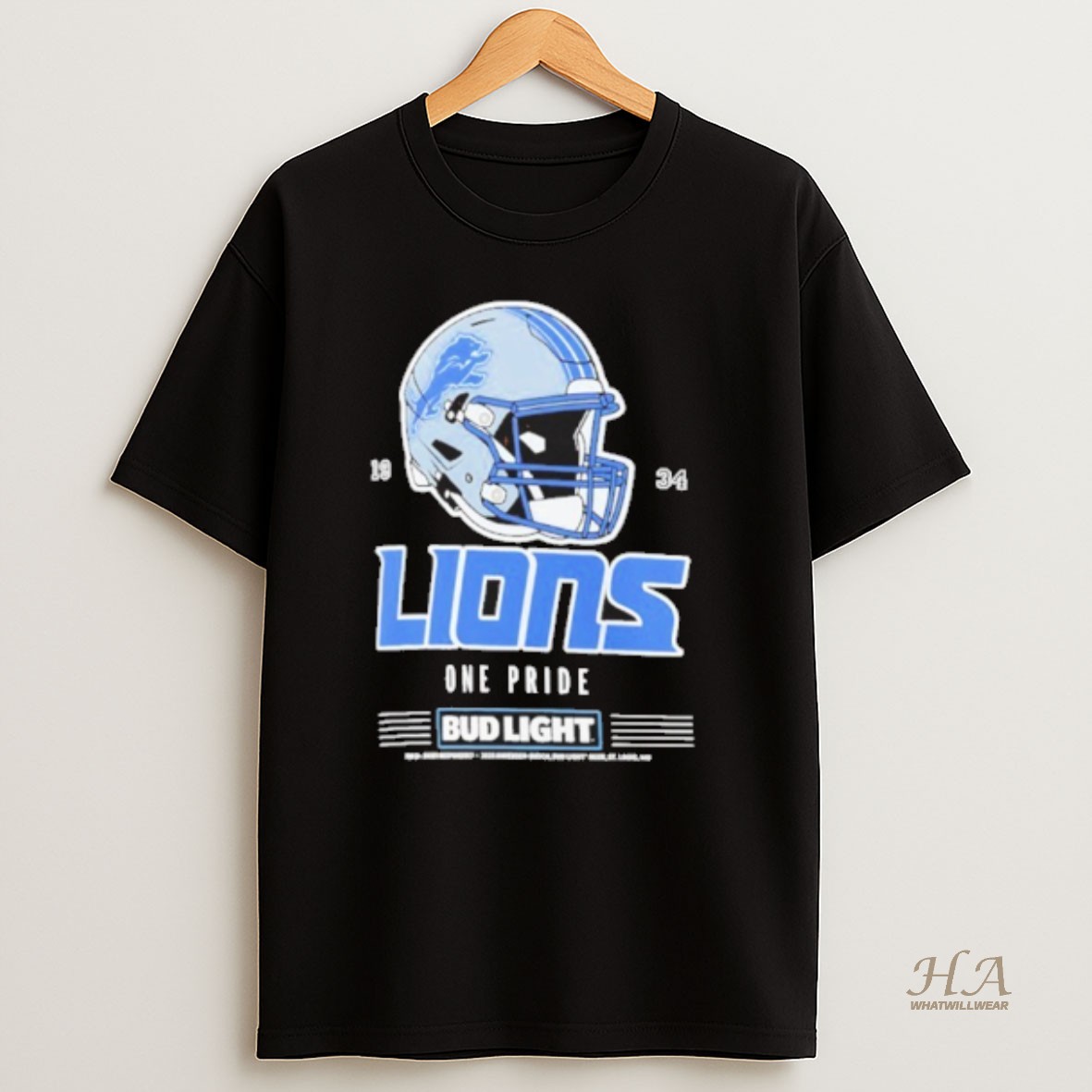 Official Bud Light X Detroit Lions One Pride Helmet T Shirt
