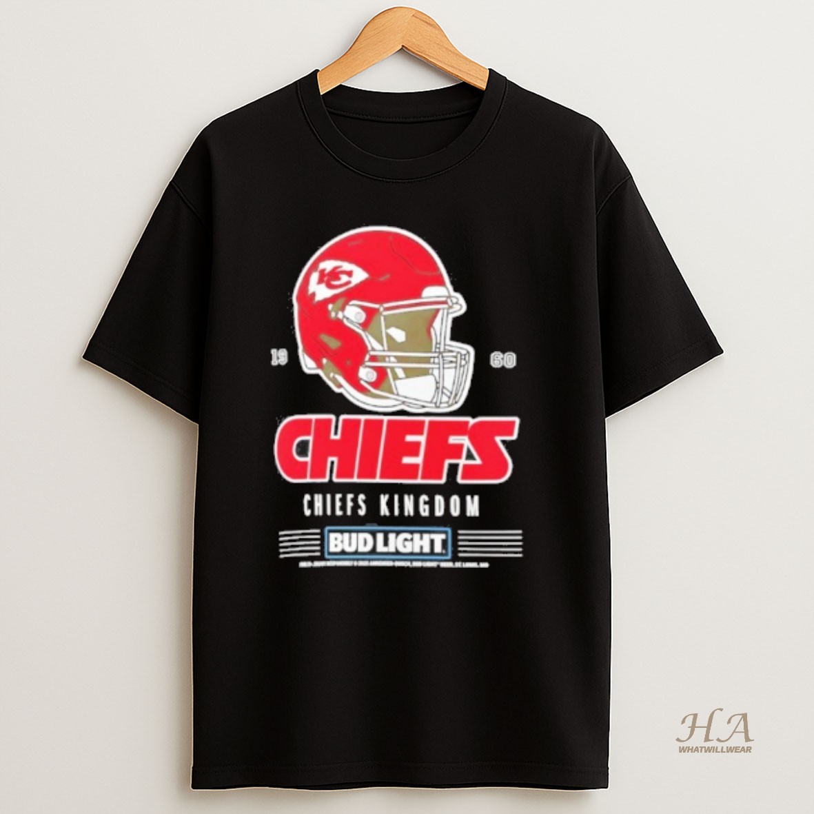 Official Bud Light X Kansas City Chiefs Chiefs Kingdom Helmet T Shirt