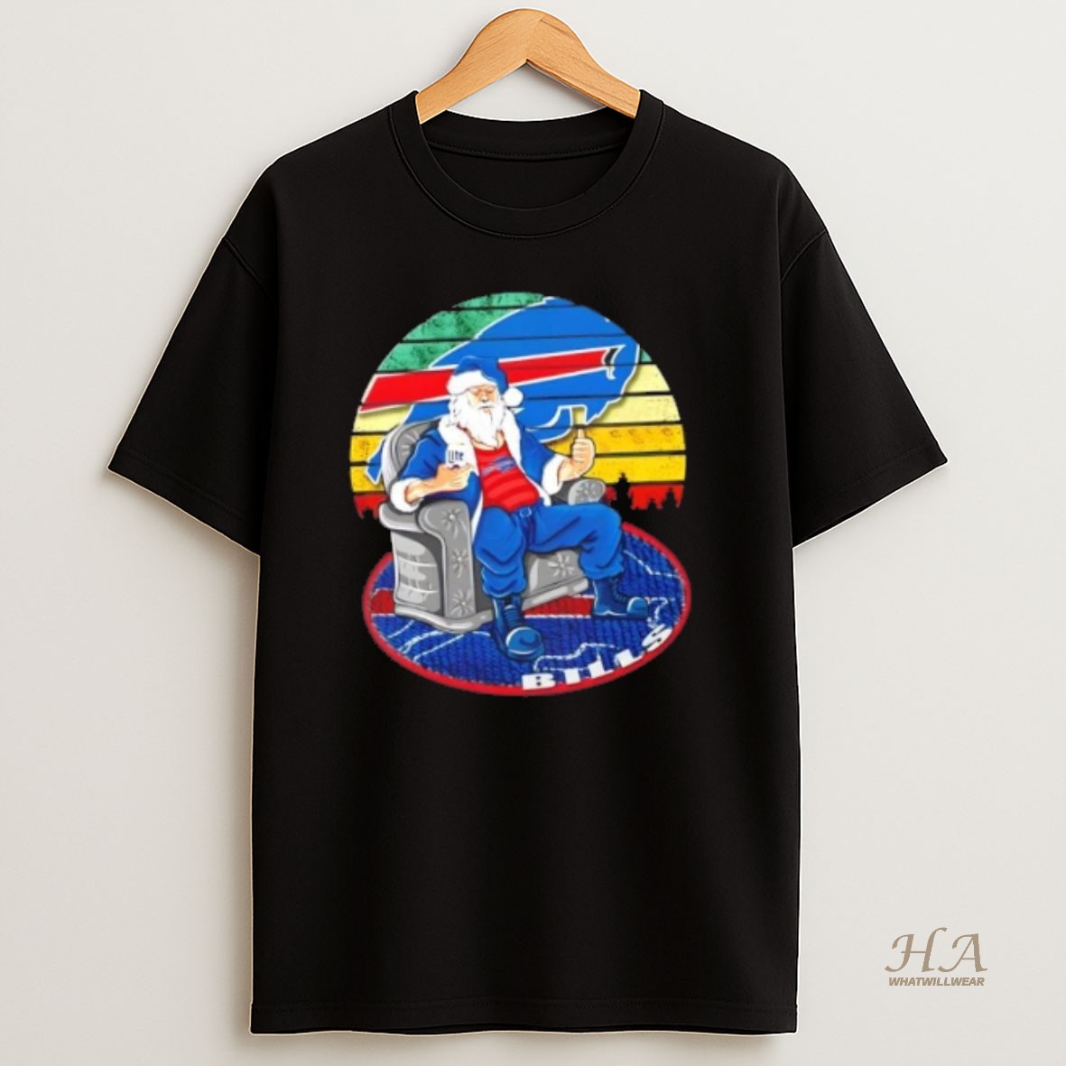 Official Buffalo Bills X Santa Claus Christmas Vintage T Shirt
