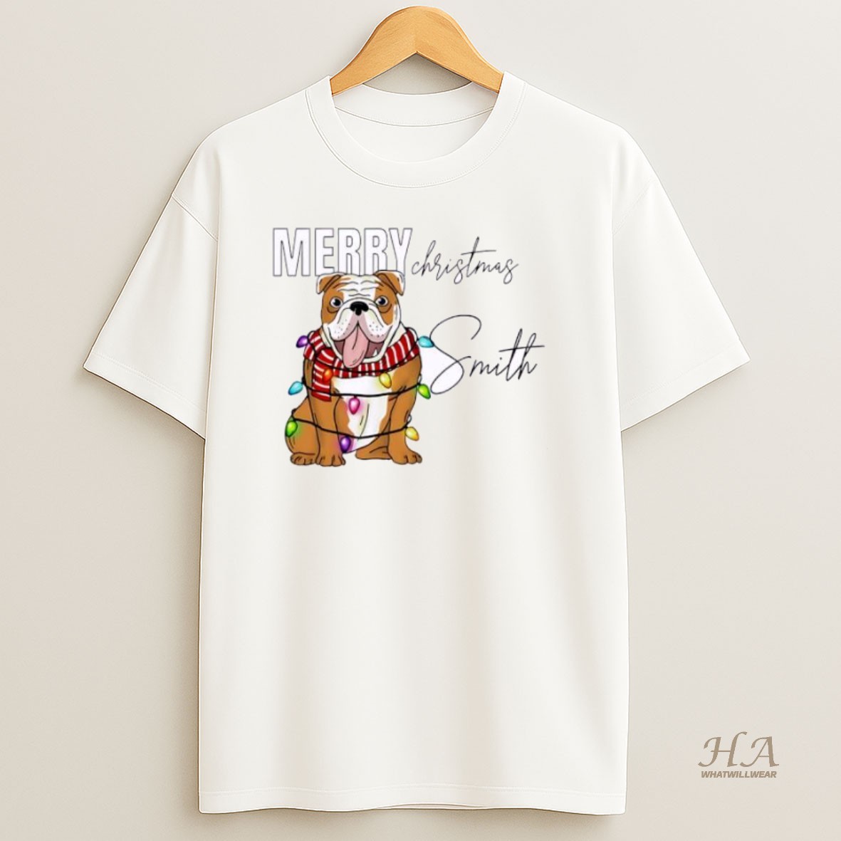 Official Bulldog Xmas Babys First Christmas Personalized Ornaments White T Shirt