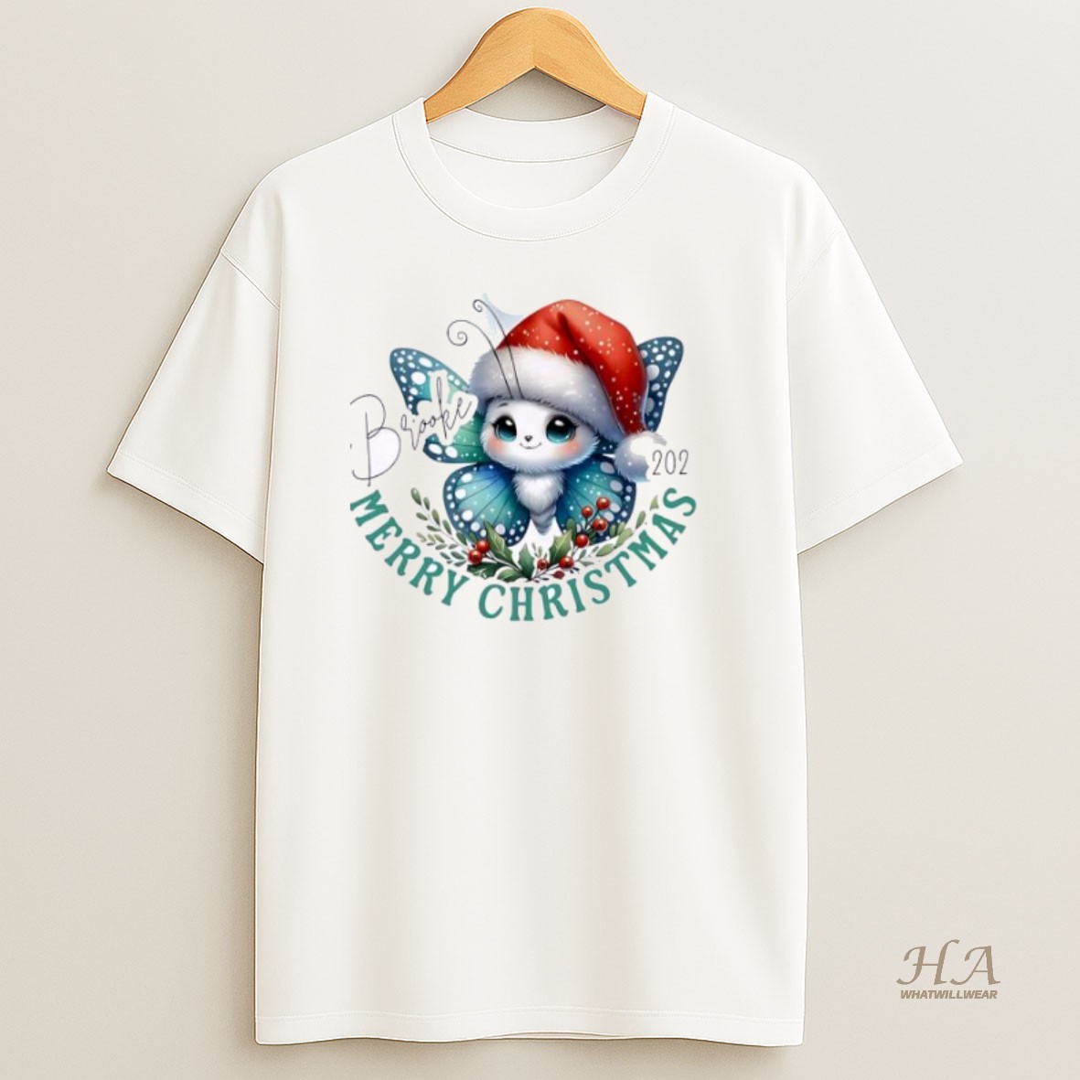 Official Butterfly Baby Xmas Babys First Christmas Personalized Ornaments White T Shirt