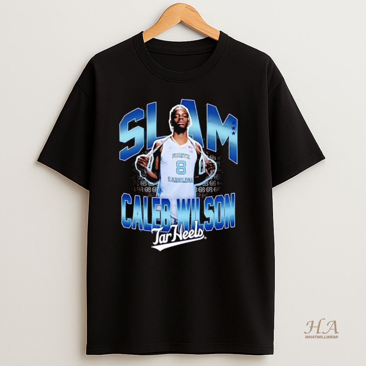 Official Caleb Wilson Slam Portrait North Carolina Tar Heels T Shirt
