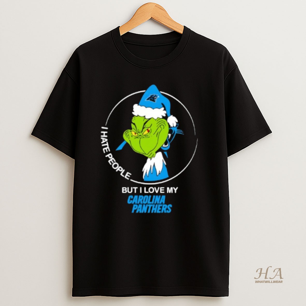 Official Carolina Panthers Grinch I Hate People T Shirt