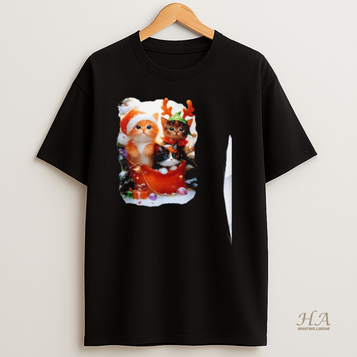 Official Cat Christmas Light Santa Xmas Decorations Meowy T Shirt