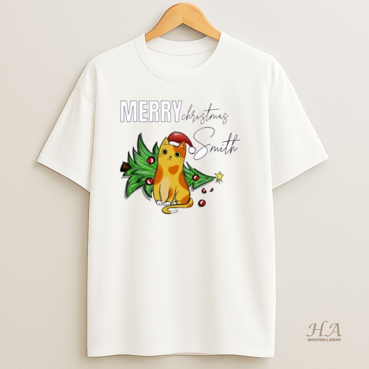 Official Cat Lover Of Cats Xmas Babys First Christmas Personalized Ornaments White T Shirt
