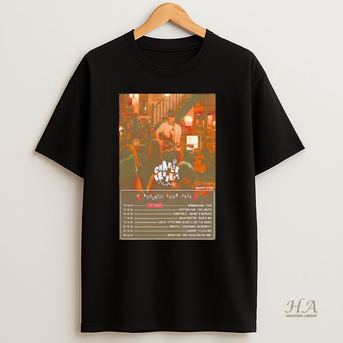 Official Charlie Bennett Acoustic Tour 2025 T Shirt
