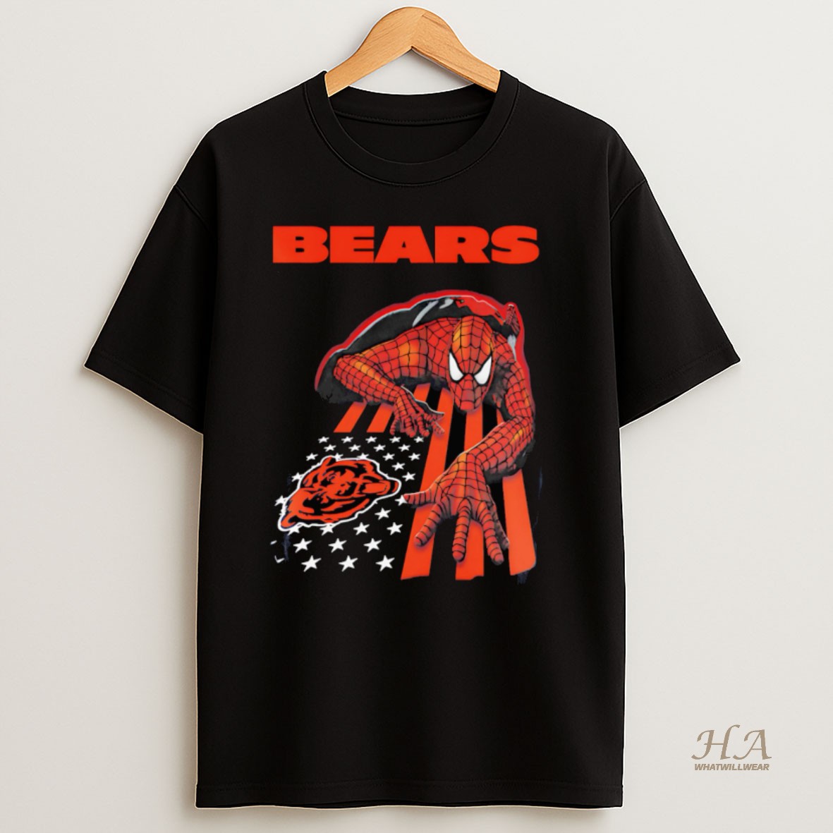 Official Chicago Bears Spiderman America Flag Shirt