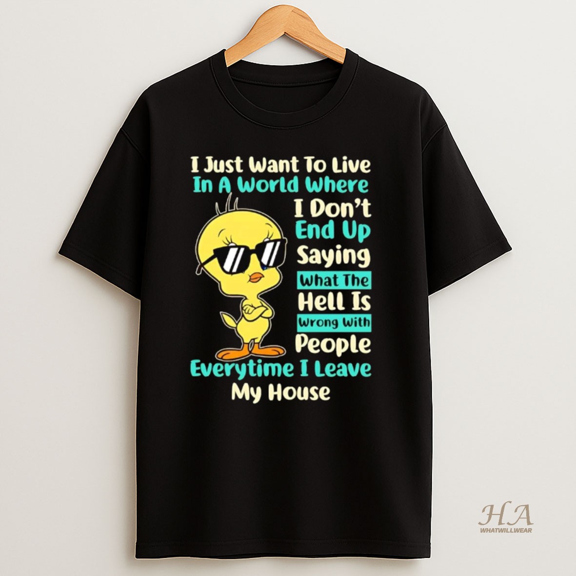 Official Chick I Just Want To Live In A World Where I Dont End Up T Shirt