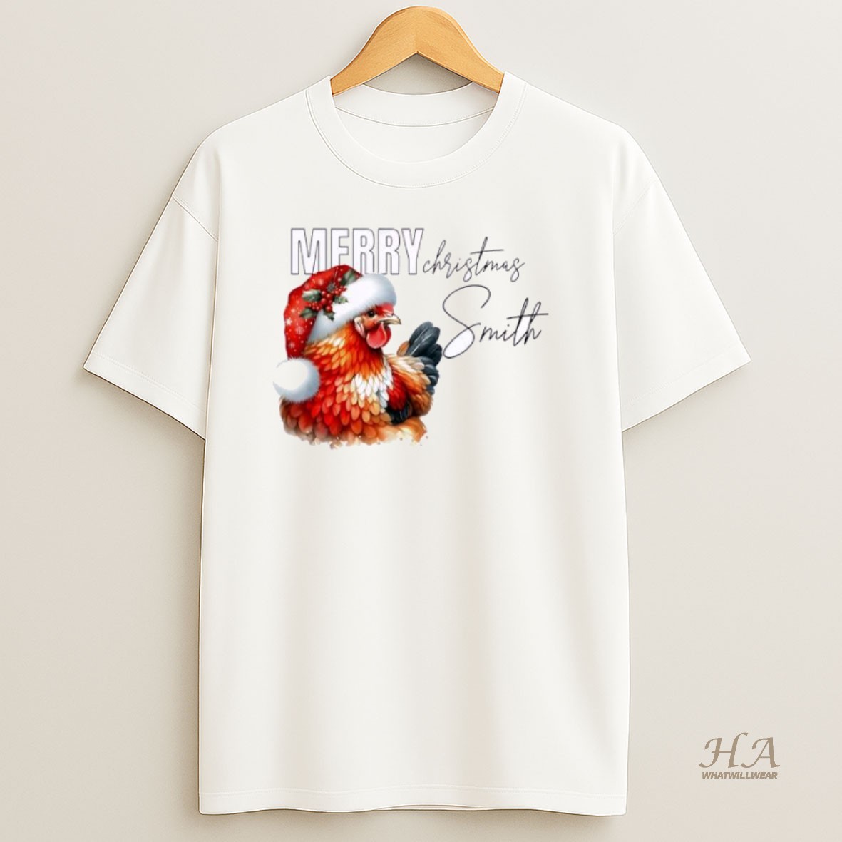 Official Chicken Xmas Babys First Christmas Personalized Ornaments White T Shirt