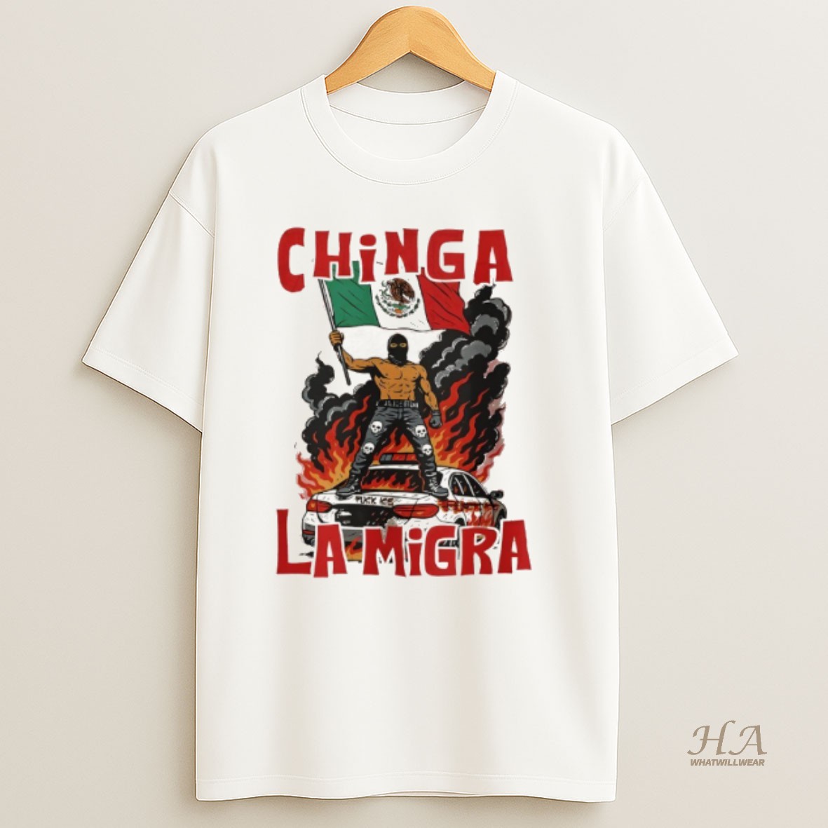 Official Chinga La Migra No Human Is Illegal Abolish Ice Protest T Shirt