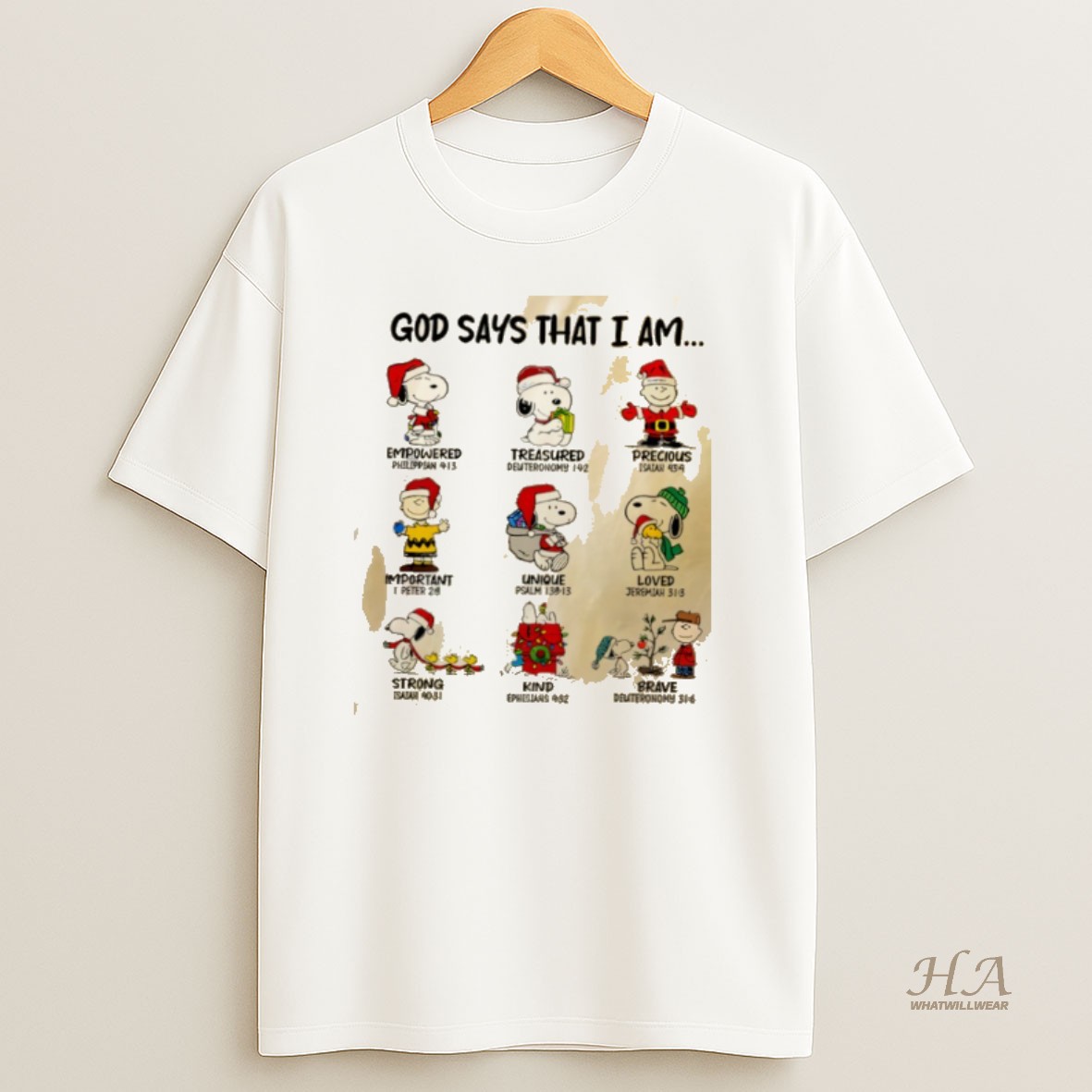 Official Christmas Snoopy God Says That I Am T Shirt