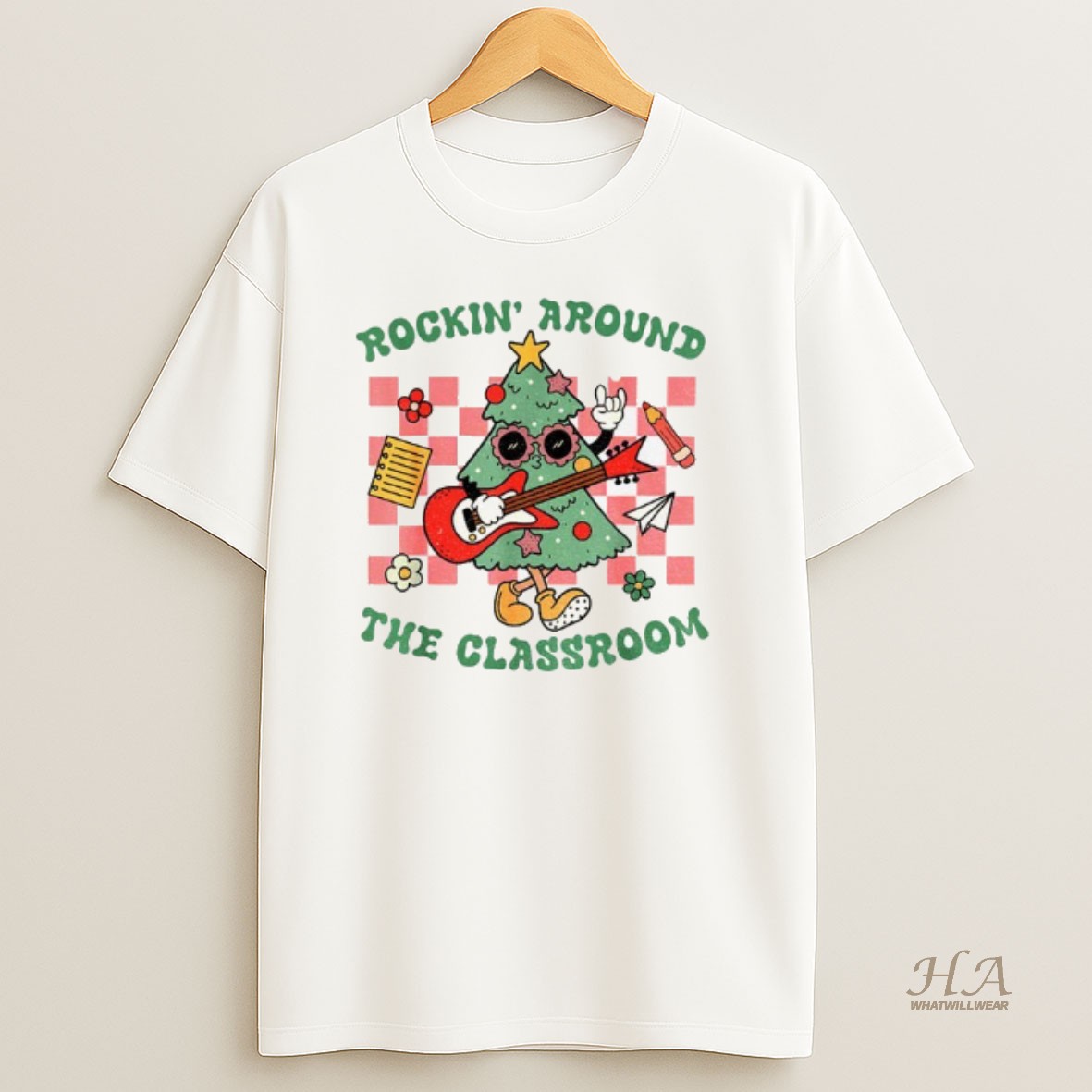 Official Christmas Teacher Rockin Around The Classroom T Shirt
