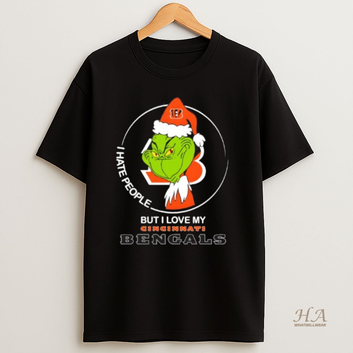 Official Cincinnati Bengals Grinch I Hate People T Shirt