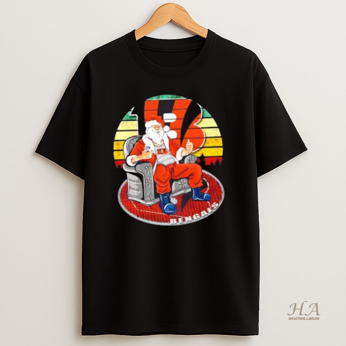 Official Cincinnati Bengals X Santa Claus Christmas Vintage T Shirt