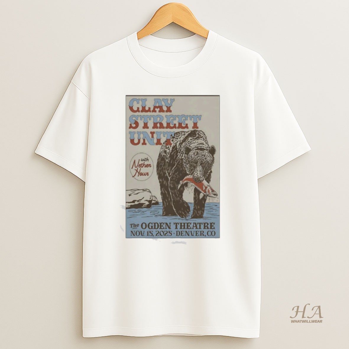 Official Clay Street Unit Nov 15 2025 The Ogden Theatre In Denver Co T Shirt
