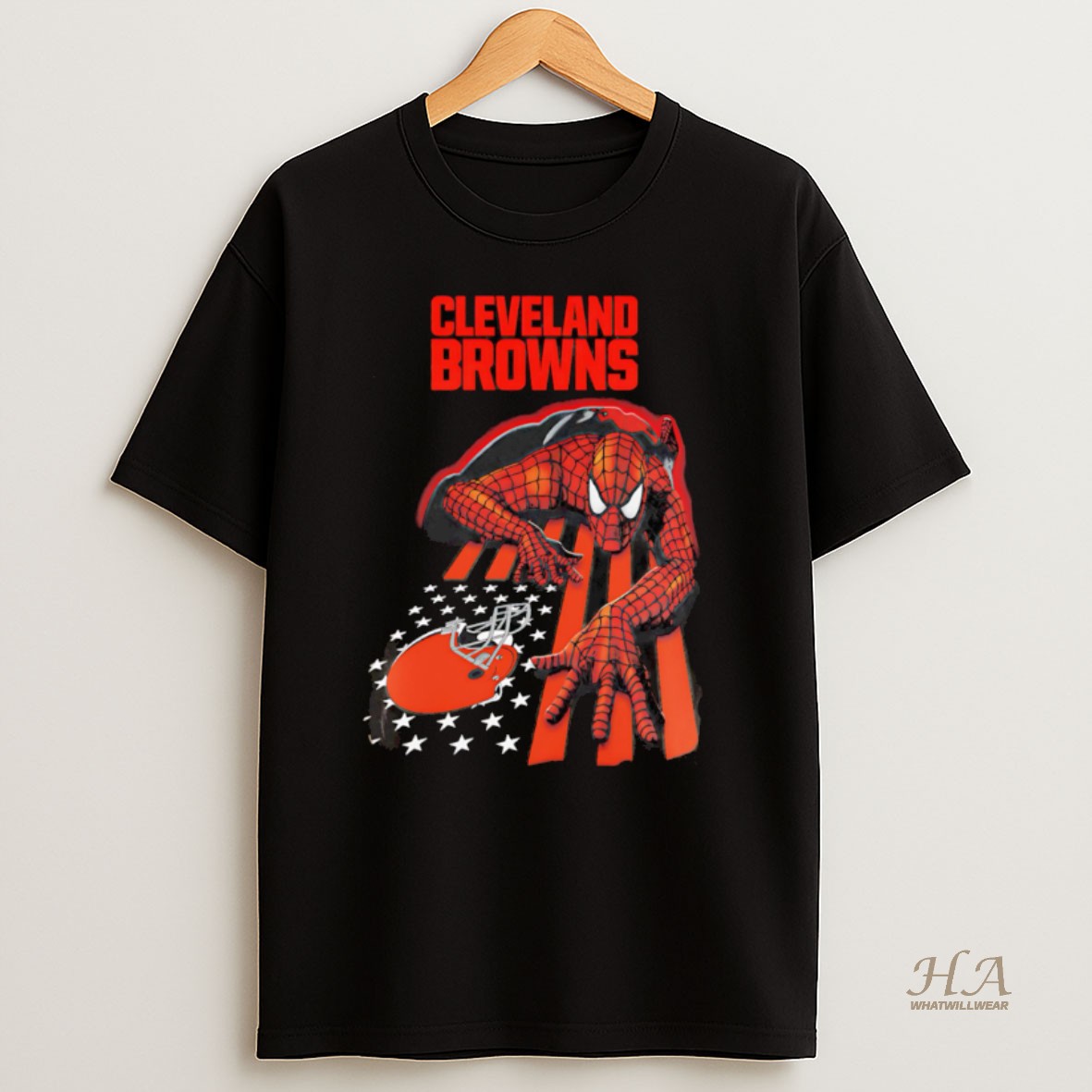 Official Cleveland Browns Spiderman America Flag Shirt