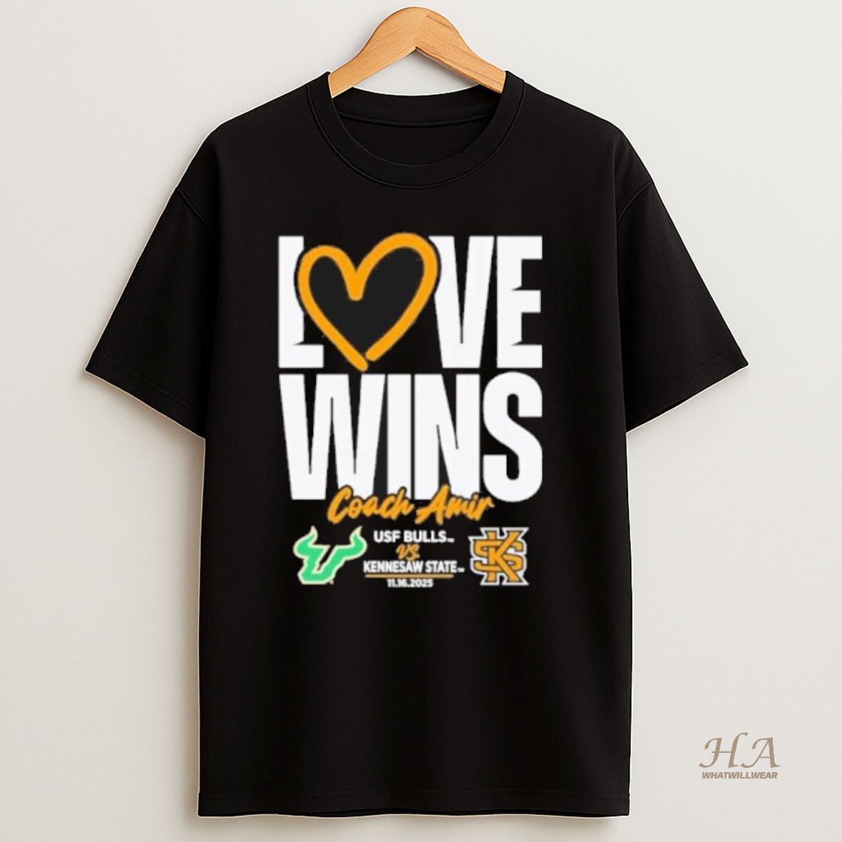 Official Coach Amir Love Wins South Florida Bulls Vs Kennesaw State Owls T Shirt