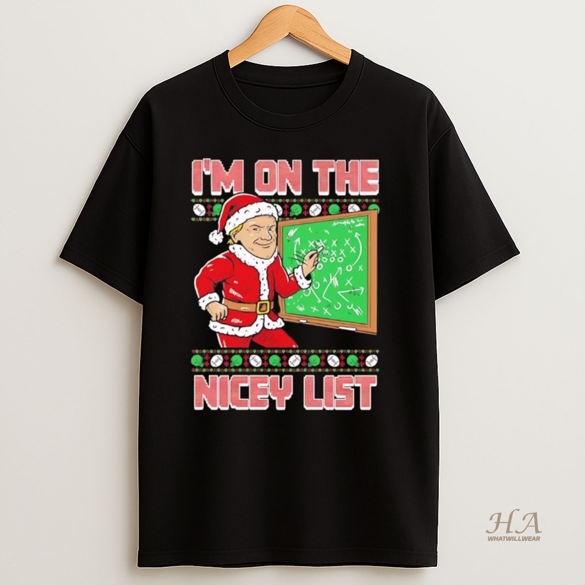 Official Coach Gruden Im On The Nicey List Christmas T Shirt