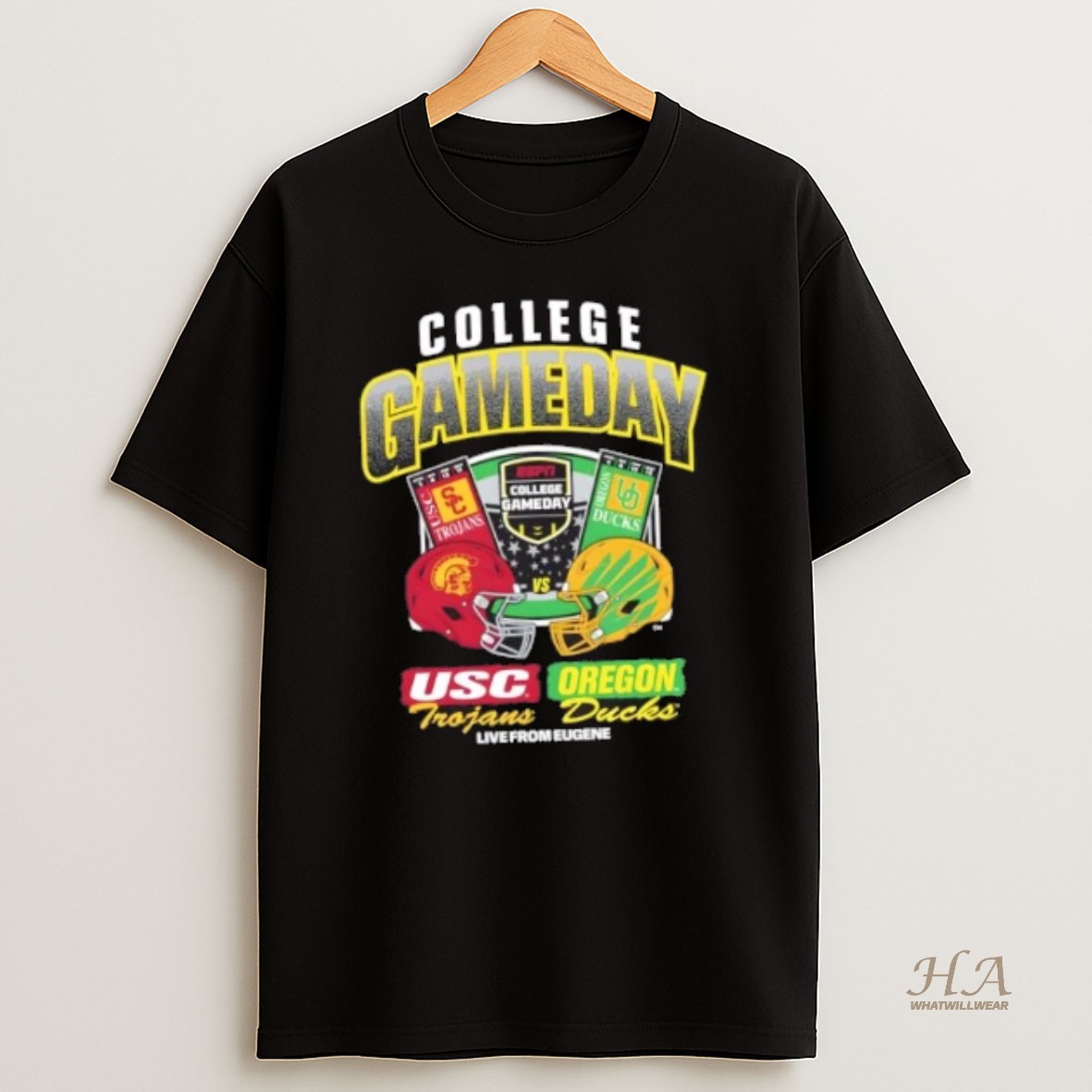 Official College Gameday Usc Trojans Vs Oregon Ducks Live From Eugene Ticket T Shirt