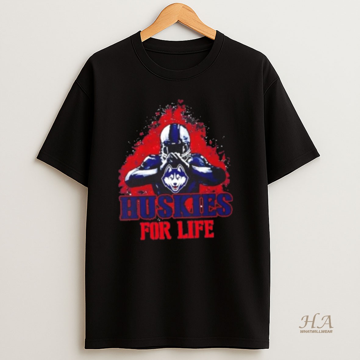 Official Connecticut Huskies Football For Life T Shirt