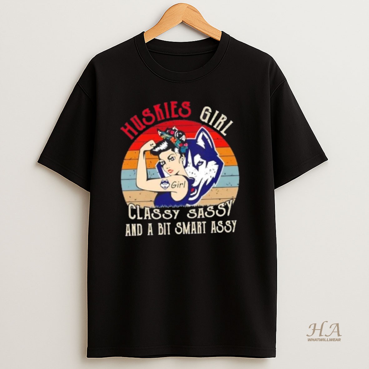 Official Connecticut Huskies Girl Classy Sassy And A Bit Smart Assy T Shirt