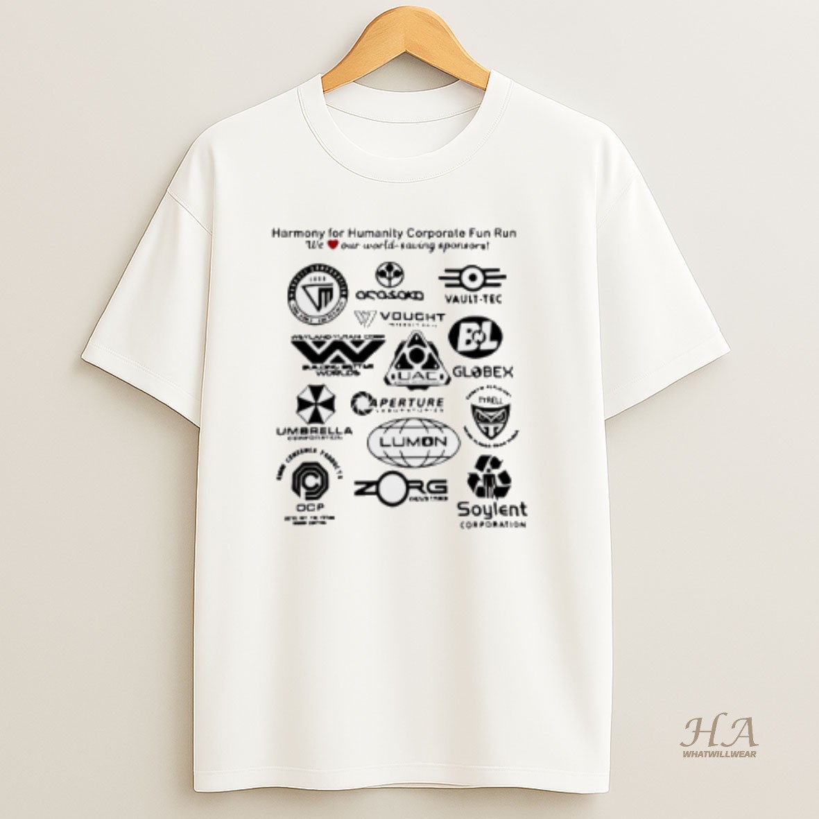 Official Corporate Fun Run Sci Fi Parody Sponsor Logo T Shirt