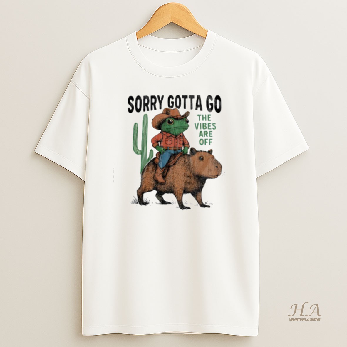 Official Cowboy Frog Riding Capybara The Vibes Are Off T Shirt
