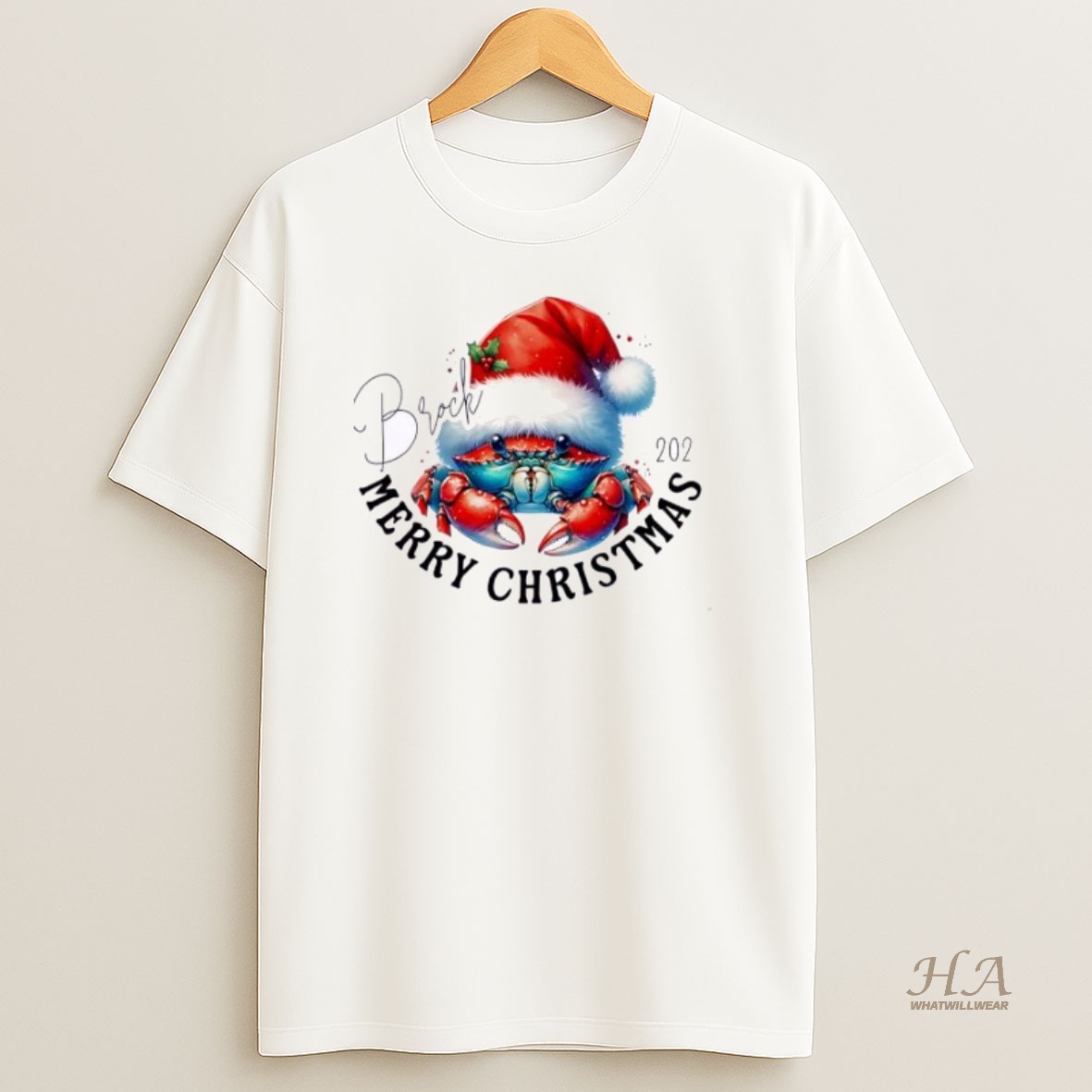 Official Crab Bear Xmas Babys First Christmas Personalized Ornaments White T Shirt