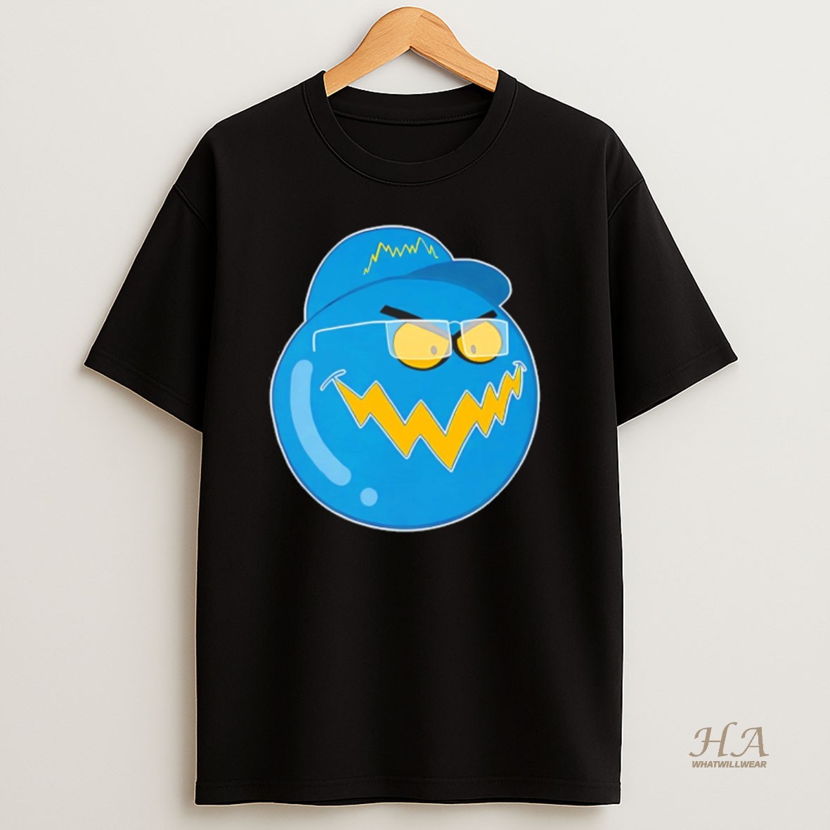 Official Cursed Bubble Los Angeles Chargers Black Ornaments T Shirt