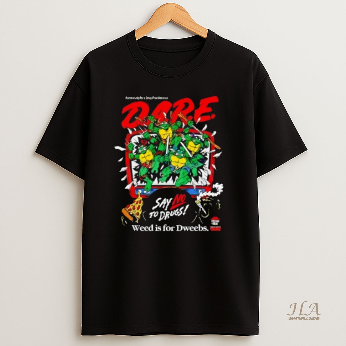 Official Dare Say No To Drugs Ninja Turtles T Shirt