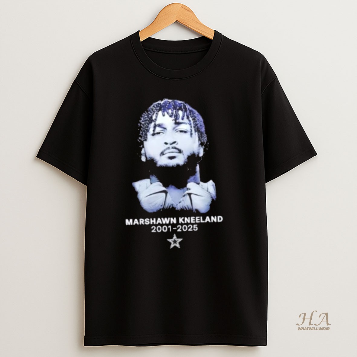 Official Dallas Cowboys Honoring Marshawn Kneeland 2001 2025 Dallas Cowboys Cross 2 Sided T Shirt