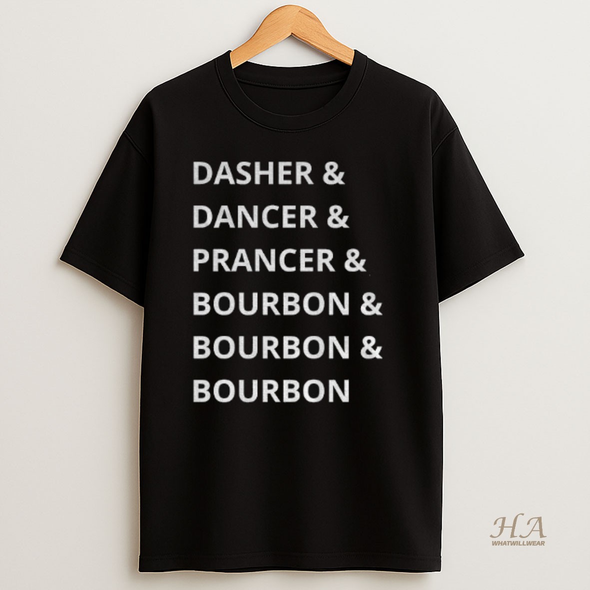 Official Dasher Dancer Prancer And Whiskey Bourbon And Scotch T Shirt