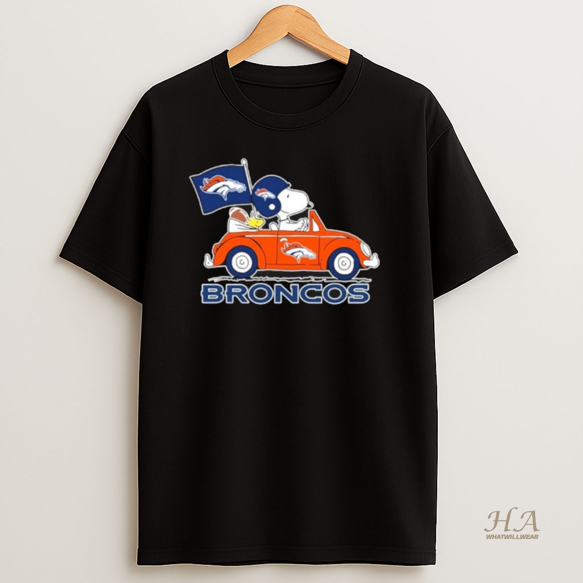 Official Denver Broncos Football X Snoopy Drive Car T Shirt