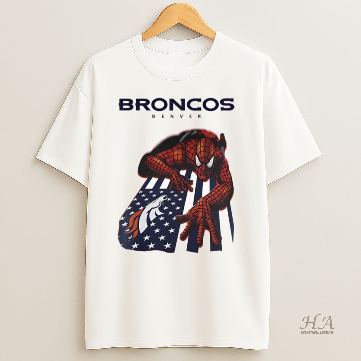 Official Denver Broncos Spiderman America Flag Shirt