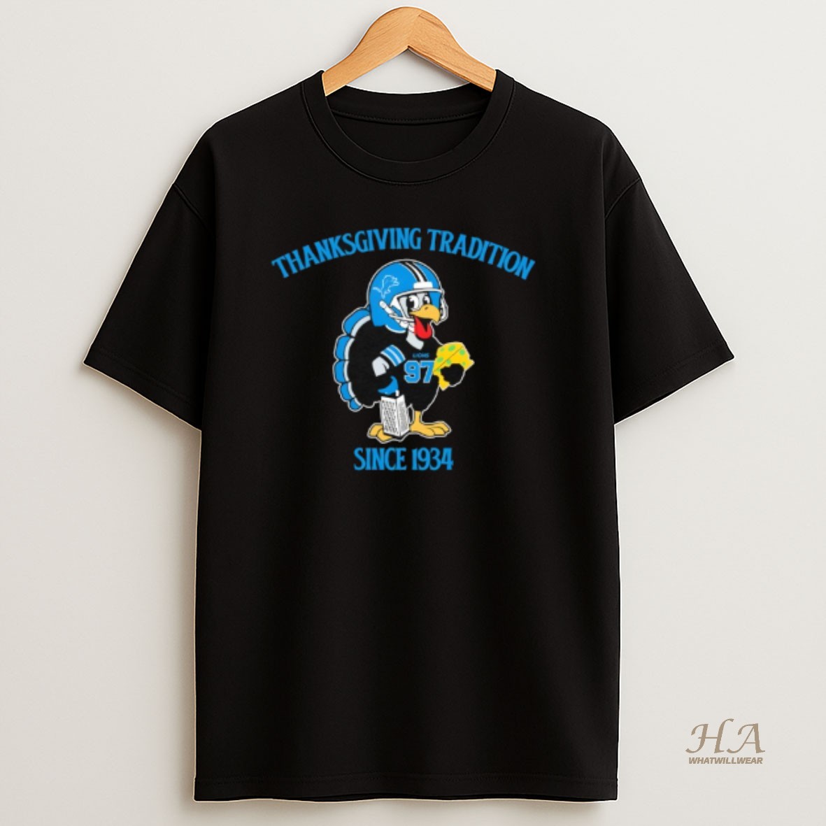 Official Detroit Lions Thanksgiving Tradition Since 1934 T Shirt