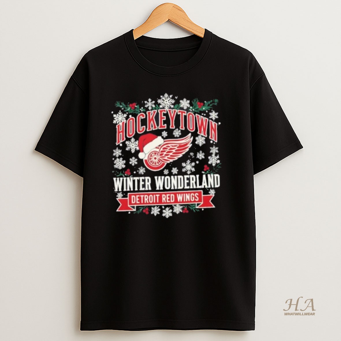 Official Detroit Red Wings Hockeytown Winter Wonderland T Shirt
