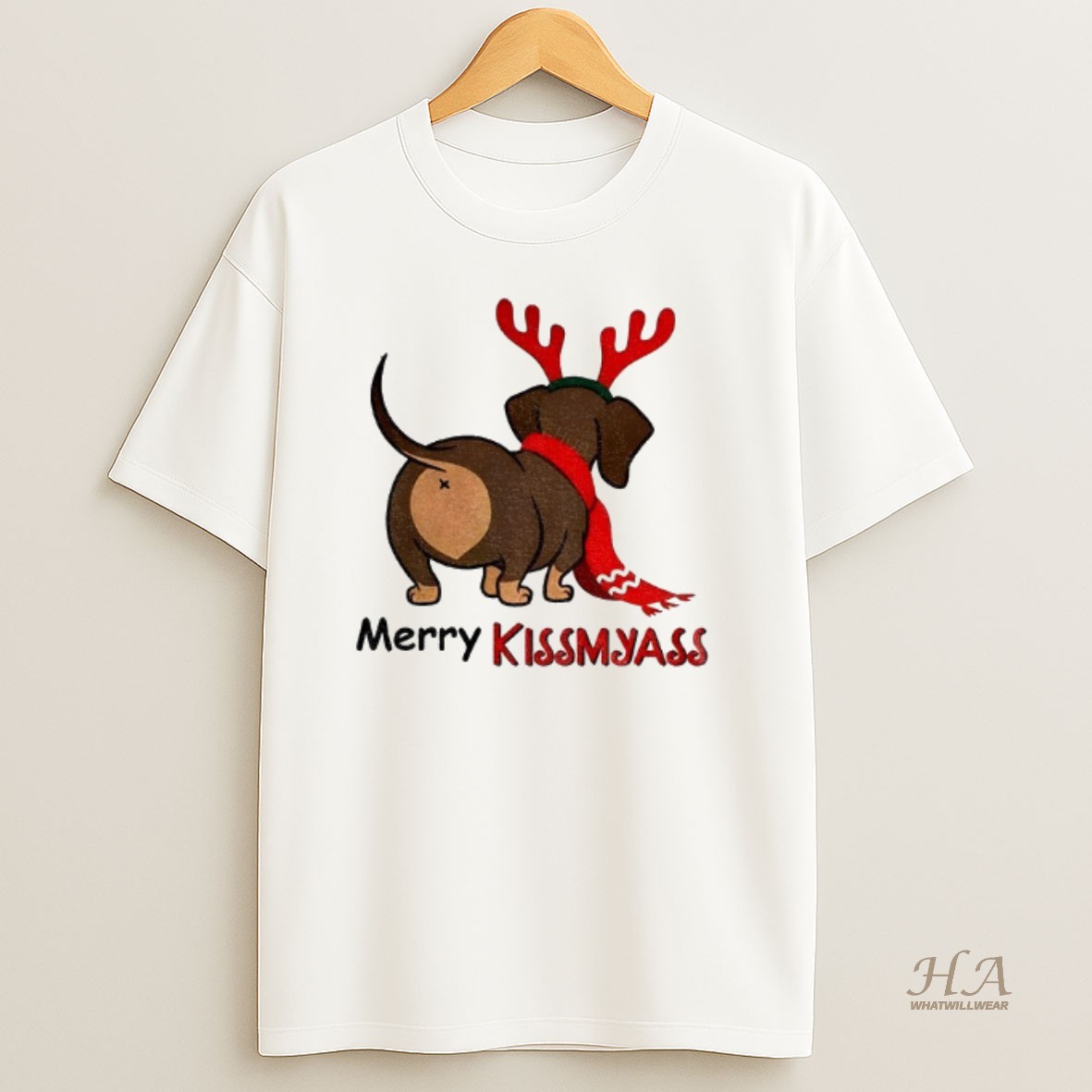 Official Dog Santa Merry Kissmyass Merry Christmas T Shirt