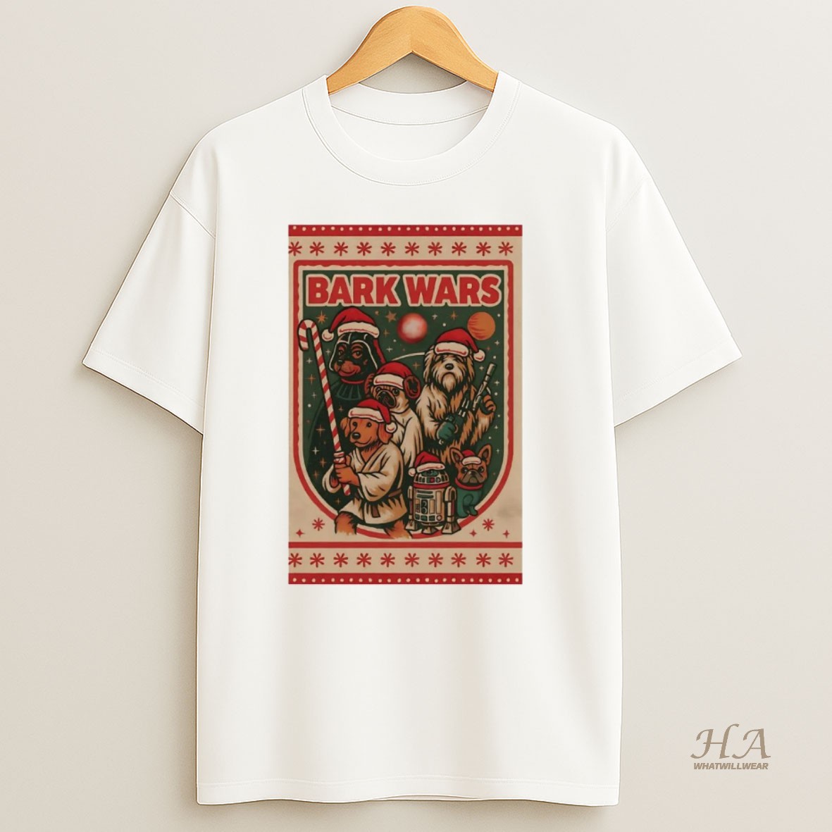 Official Dog Star Wars Bark Wars Christmas T Shirt