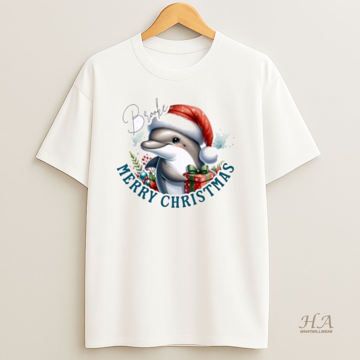 Official Dolphin Baby Xmas Babys First Christmas Personalized Ornaments White T Shirt