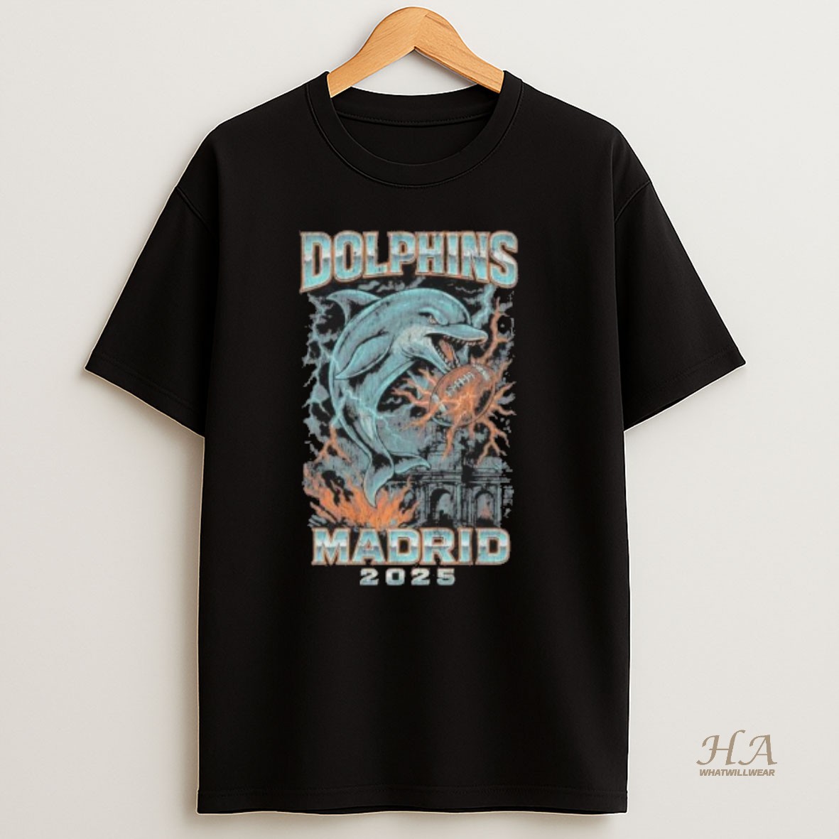 Official Dolphins Football X Madrid 2025 Vintage Distressed T Shirt