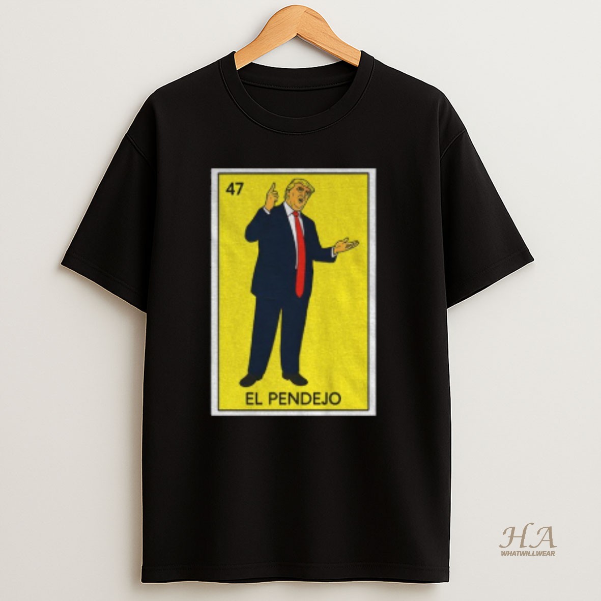 Official Donald Trump El Pendejo 47 Card Cartoon T Shirt