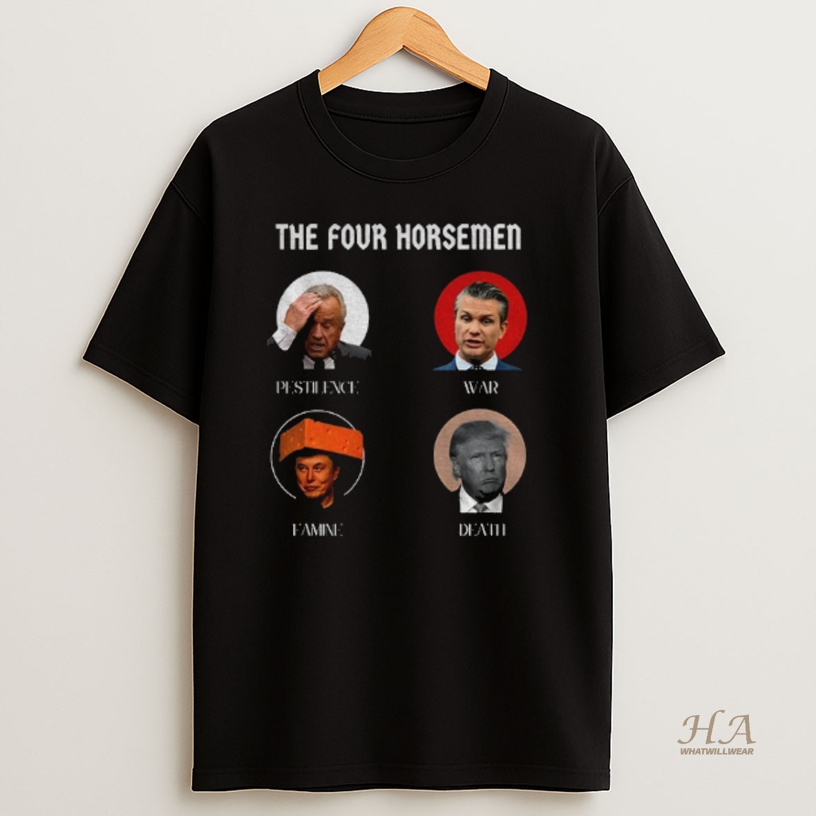 Official Donald Trump Elon Musk The Four Horsemen Pestilence War Famine Death T Shirt