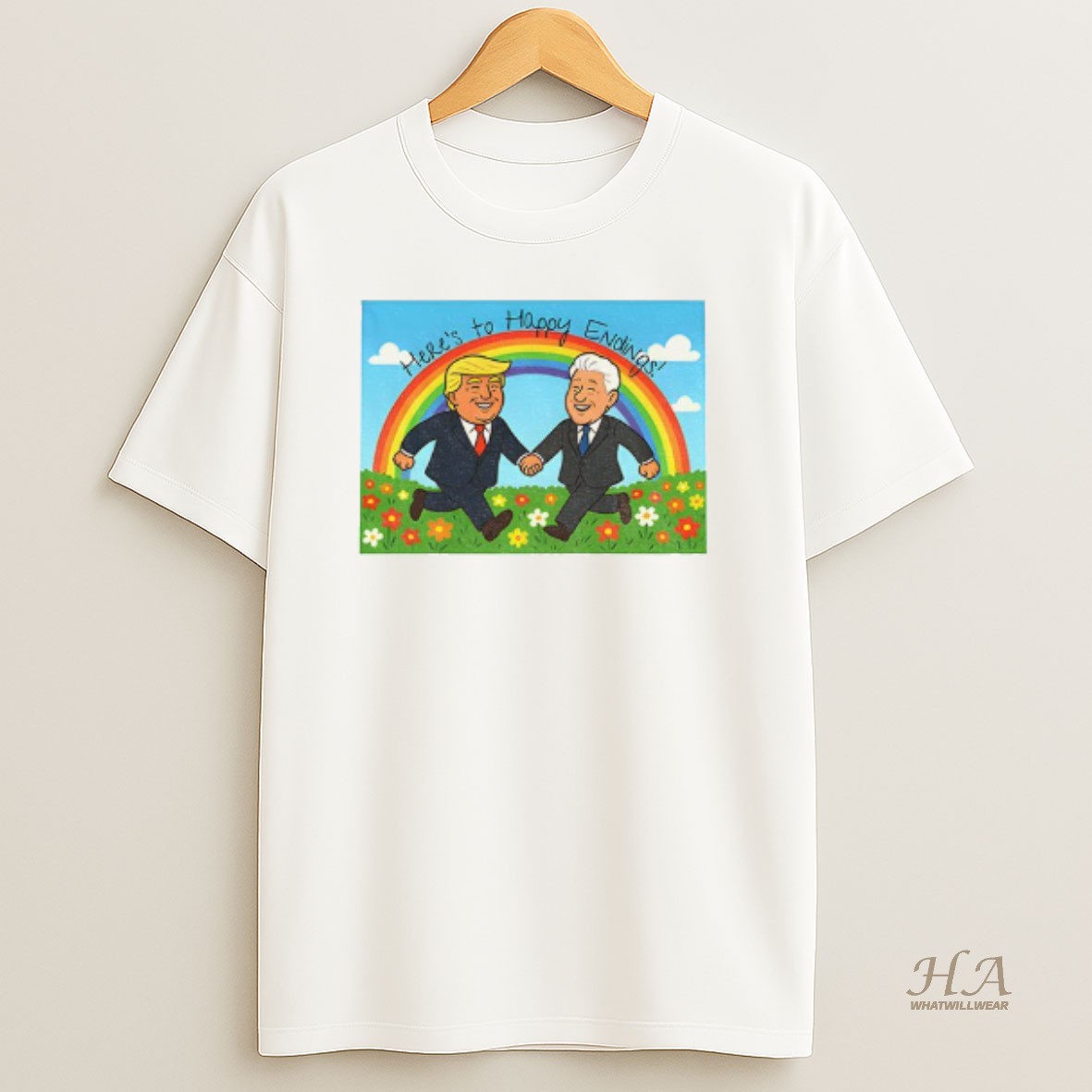 Official Donald Trump And Bill Clinton Blowing Bubba Big Beautiful Bill Heres To Happy Endings T Shirt