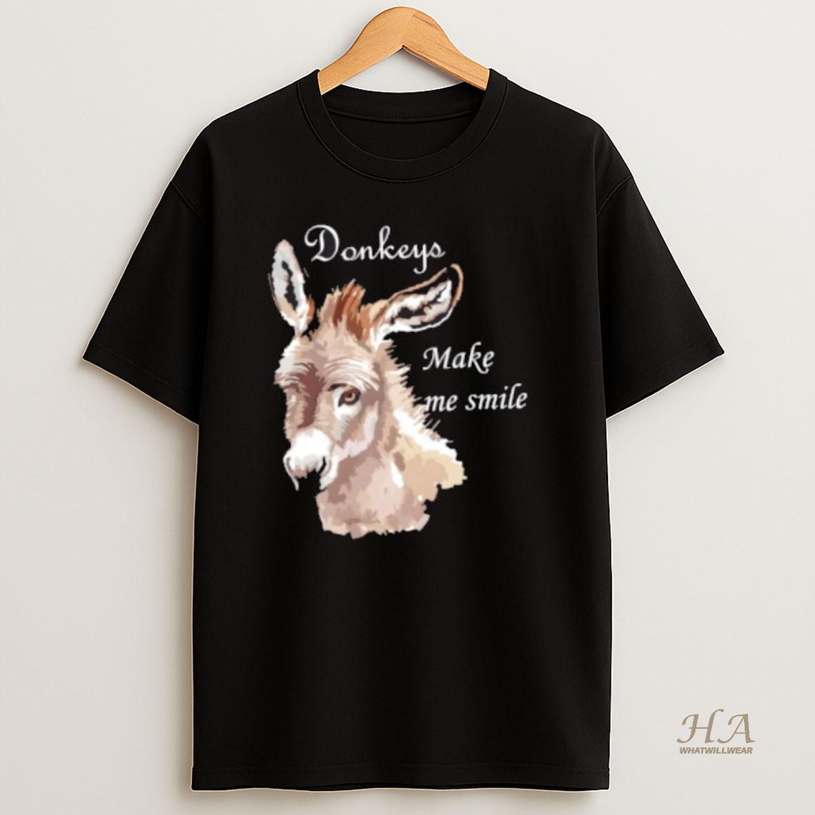 Official Donkeys Make Me Smile Cute Miniature Donkey Mini Donkey Gift T Shirt