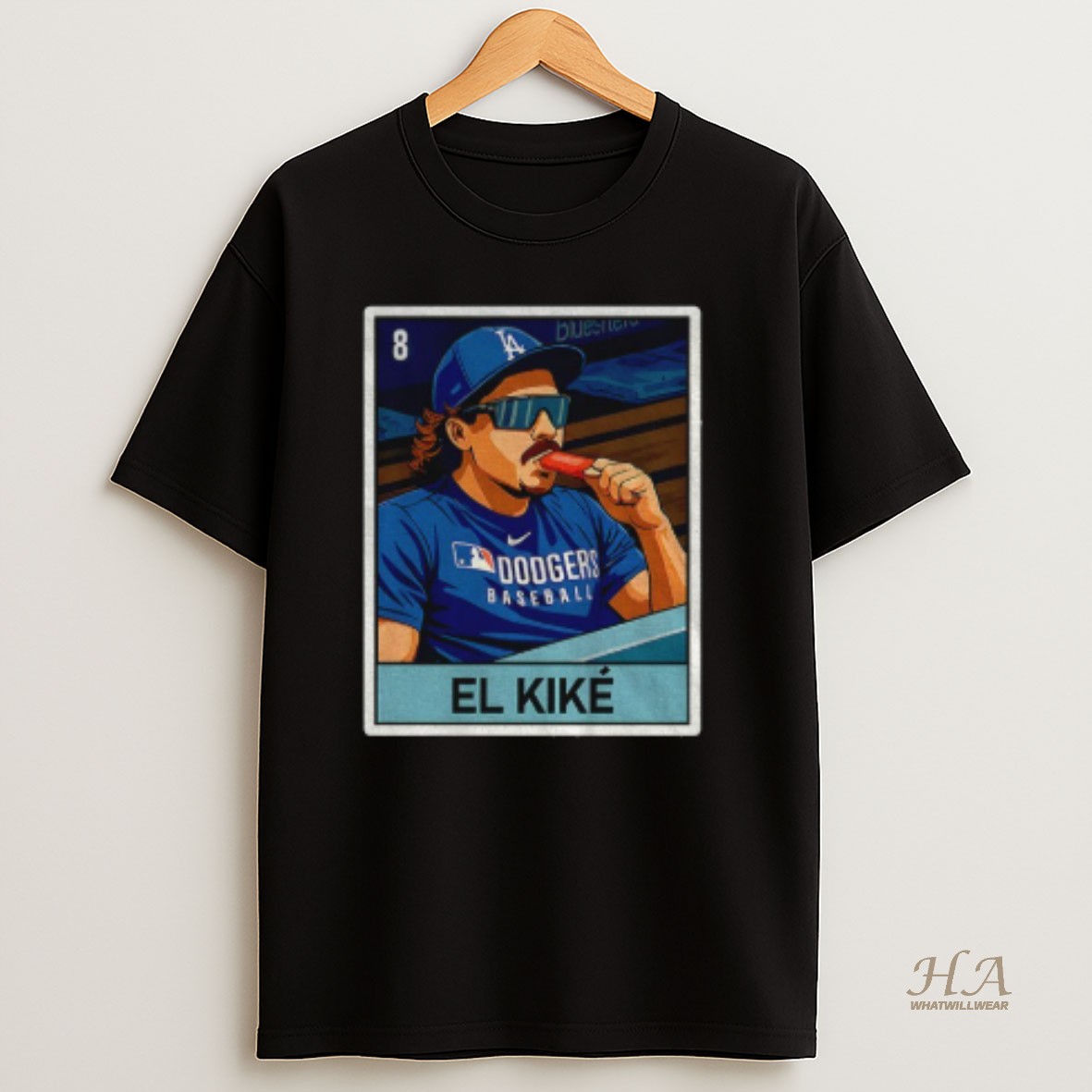 Official El Kike Enrique Hernandez Eat Hot Dog Los Angeles Dodgers Mlb Baseball 2025 Card T Shirt