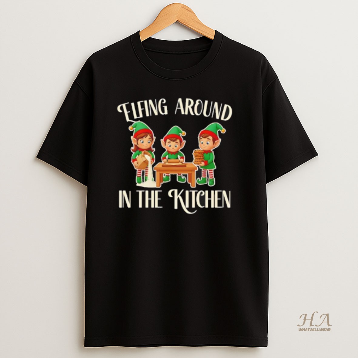 Official Elfing Around In The Kitchen Christmas T Shirt