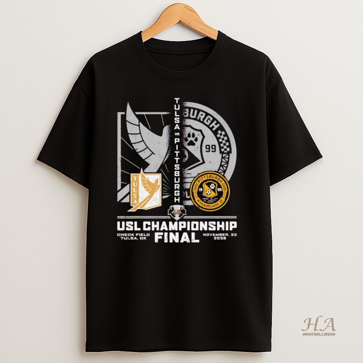 Official Fc Tulsa Vs Pittsburgh Riverhounds Sc 2025 Usl Championship Final T Shirt