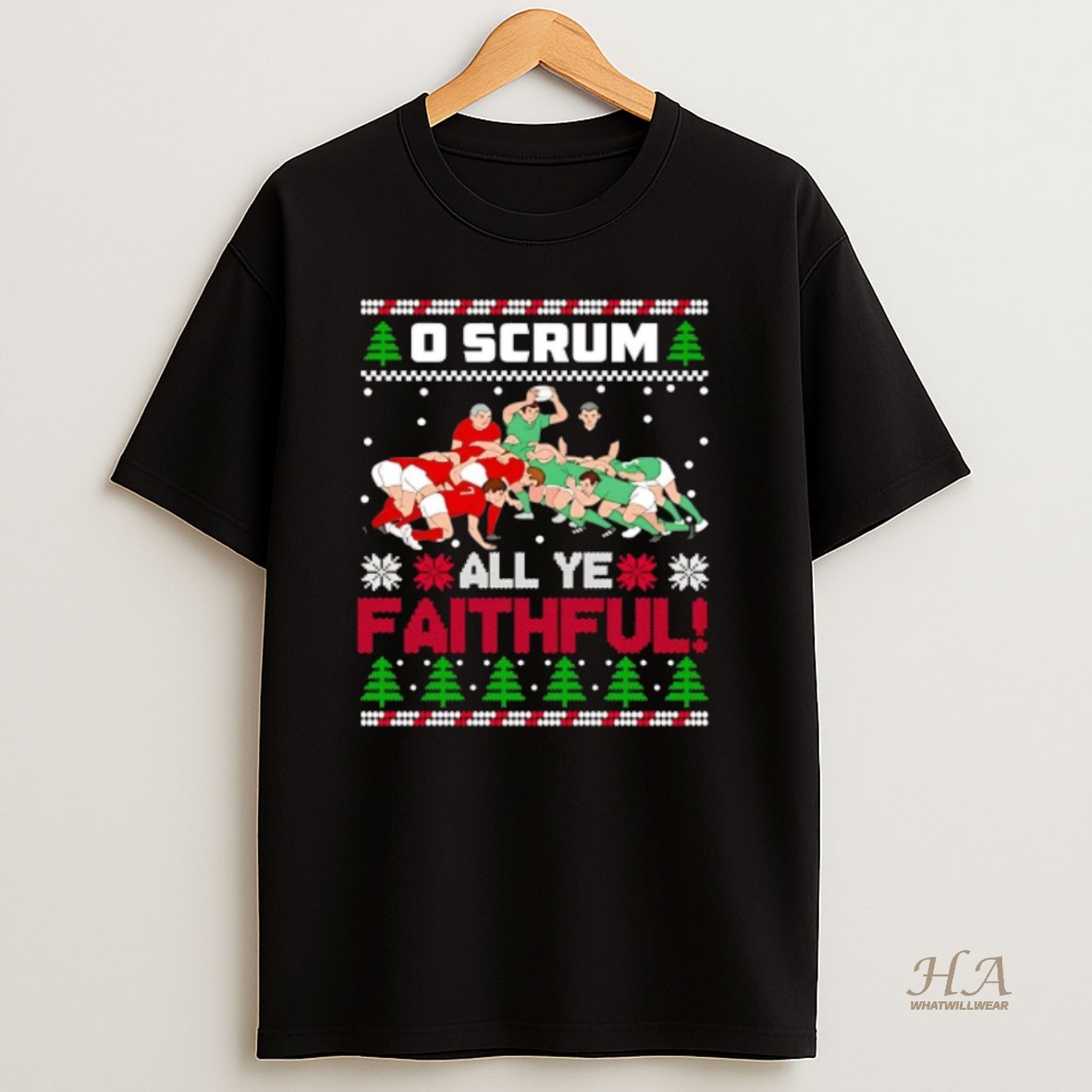 Official Faithfull Rugby O Scrum All Ye Christmas T Shirt