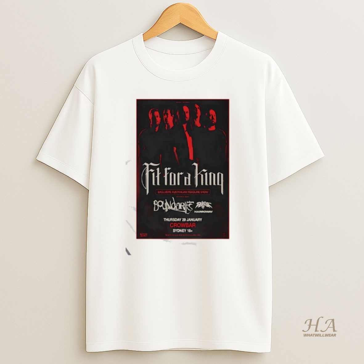 Official Fit For A King Exclusive Sydney Headline 29 Jan 2026 Event Sydney Nsw T Shirt